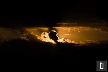 Dark and moody sunset above London.